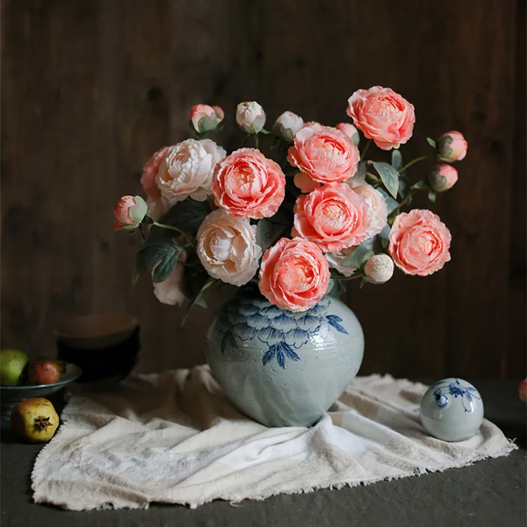 Bendable Washable 3 Heads Oil Painting Peony Artificial Flowers, Fake Floral Wholesale for Home Soft Outfit Photography Decor
Bendable Washable 3 Heads Oil Painting Peony Artificial Flowers, Fake Floral Wholesale for Home Soft Outfit Photography Decor