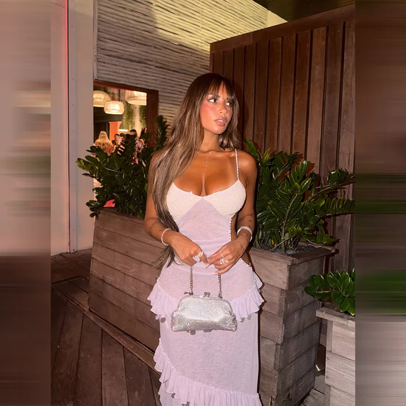 Sexy See-through Backless Maxi Dress Ruffle Sequin Halter Fit Slim Skirt 2026 NEW Summer Fashion Prom Party Women's Dresses
Sexy See-through Backless Maxi Dress Ruffle Sequin Halter Fit Slim Skirt 2026 NEW Summer Fashion Prom Party Women's Dresses