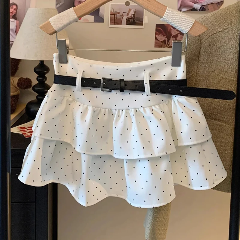 Kawaii Polka Dots Mini Skirt Women Sweet Ruffles A Line High Waist Cake Skirt Summer Cute Belt Korean Preppy Casual Skirts New
Kawaii Polka Dots Mini Skirt Women Sweet Ruffles A Line High Waist Cake Skirt Summer Cute Belt Korean Preppy Casual Skirts New