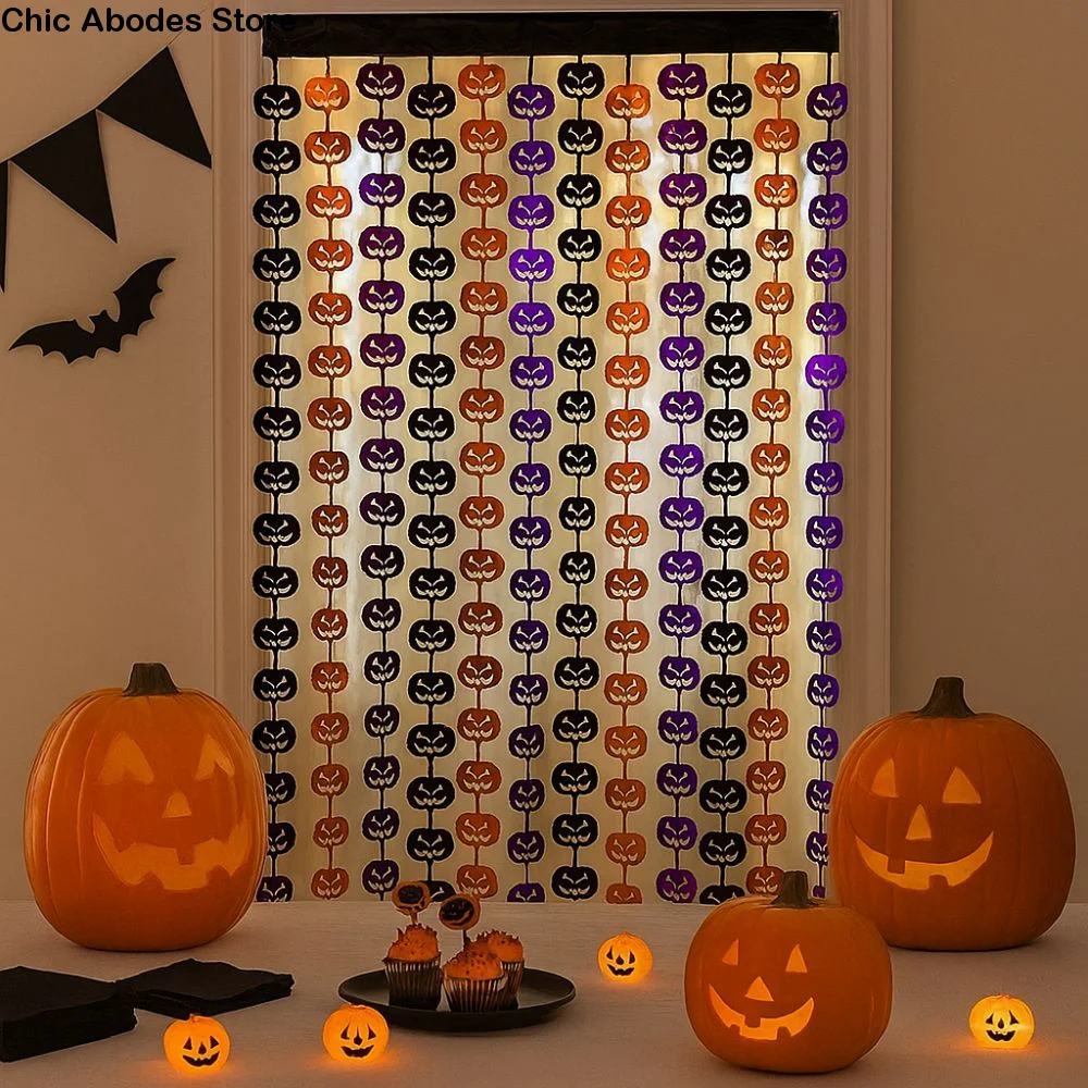 Scary Halloween Rain Curtain Plastic Realistic Pumpkin Bat Rain Curtain Spooky Bat Party Background Halloween Festive Party
Scary Halloween Rain Curtain Plastic Realistic Pumpkin Bat Rain Curtain Spooky Bat Party Background Halloween Festive Party