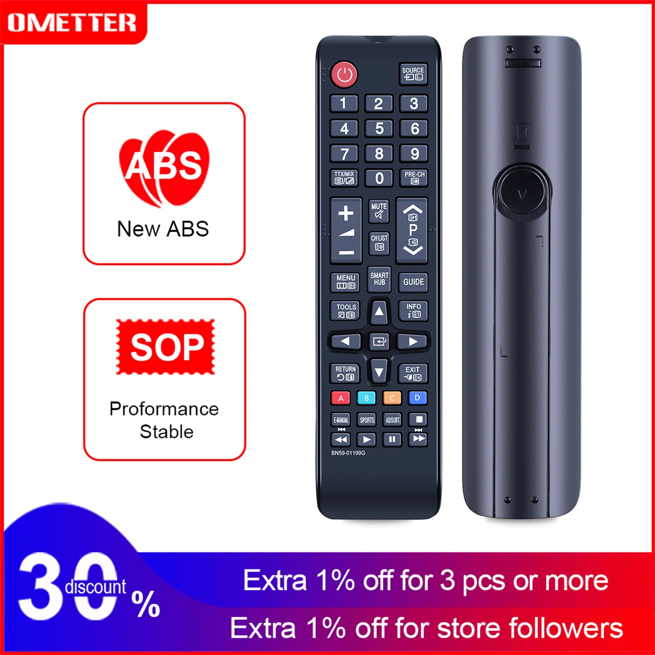 BN59-01199G Wireless TV Remote Control Replacement for Samsung BN5901199G / BN59-01199G Smart TV
BN59-01199G Wireless TV Remote Control Replacement for Samsung BN5901199G / BN59-01199G Smart TV
