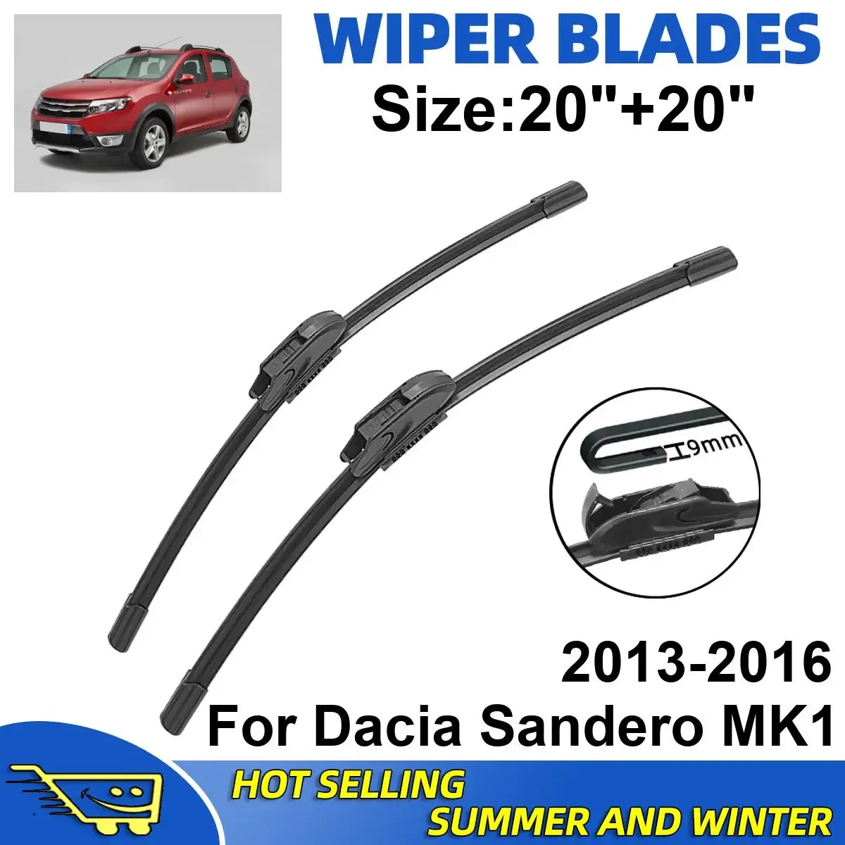 2PCS Wiper Blades Set Kit For Dacia Sandero MK1 2013-2016 Front Windshield Brushes Windscreen Window Accessories
2PCS Wiper Blades Set Kit For Dacia Sandero MK1 2013-2016 Front Windshield Brushes Windscreen Window Accessories
