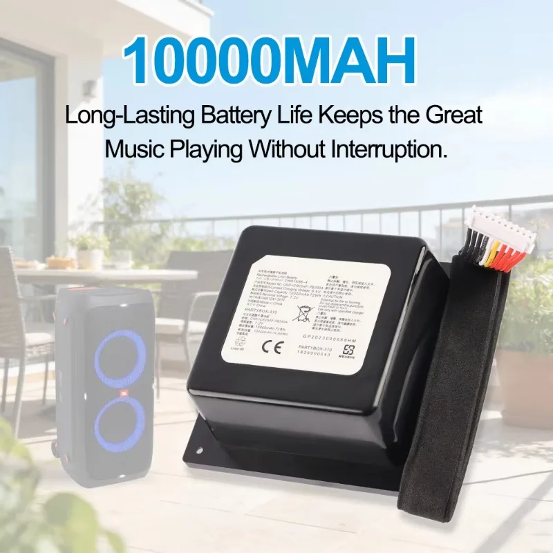 High Quality GSP-ICR2S4P-PB350A 7.2V 10000mAh Rechargeable Battery for JBL PartyBox 310 Bluetooth Speaker Battery
High Quality GSP-ICR2S4P-PB350A 7.2V 10000mAh Rechargeable Battery for JBL PartyBox 310 Bluetooth Speaker Battery