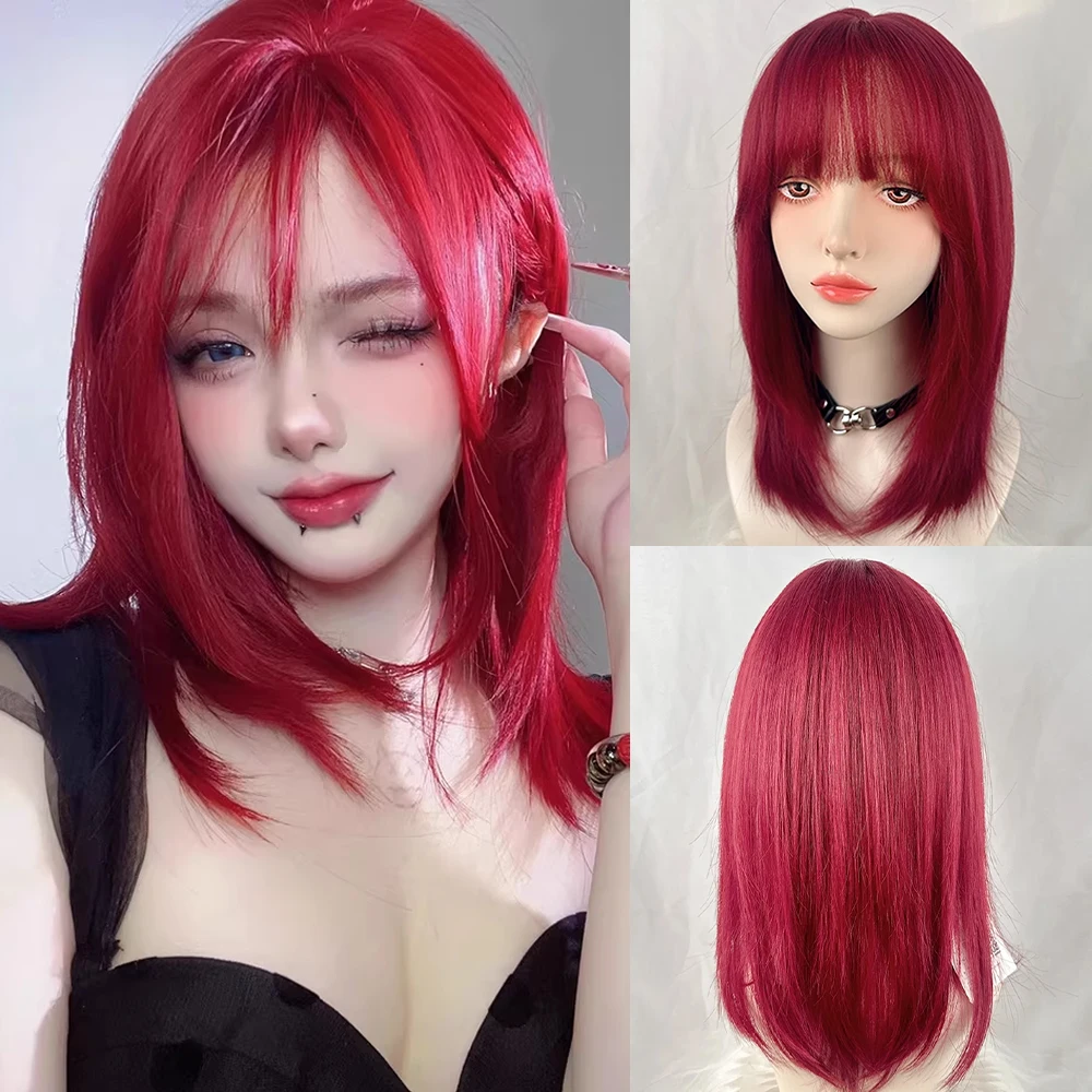Synthetic Straight Women Wig with Bangs Short Red Lolita Cosplay Fluffy Heat Resistant Wig for Daily Party
Synthetic Straight Women Wig with Bangs Short Red Lolita Cosplay Fluffy Heat Resistant Wig for Daily Party