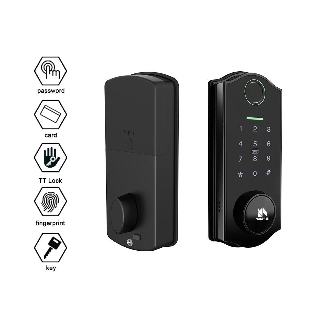 Smart Door Lock Wooden Door Fingerprint Password Card TTLock Bluetooth Remote Control Security Protection Home Lock
Smart Door Lock Wooden Door Fingerprint Password Card TTLock Bluetooth Remote Control Security Protection Home Lock