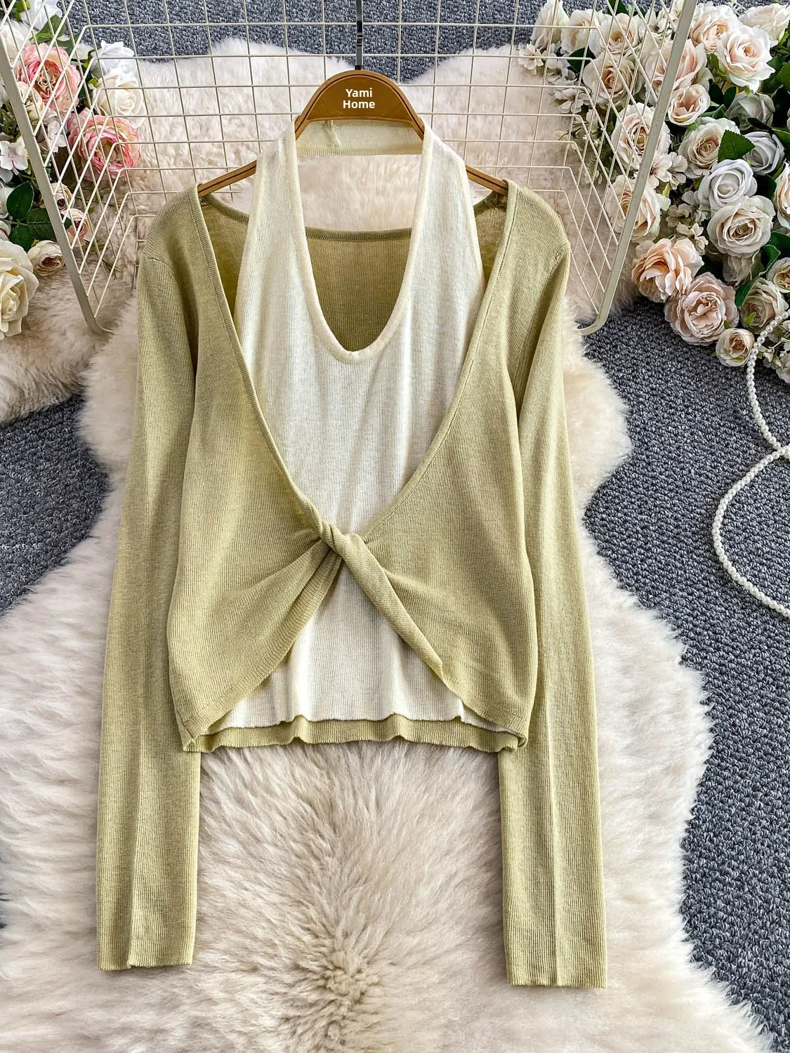 Сексуальный вязаный облегающий топ Ne Hanging Top, женский модный лоскутный дизайн V-Ne Long Sve Anti-Ball, повседневная одежда в Корейском стиле
Сексуальный вязаный облегающий топ Ne Hanging Top, женский модный лоскутный дизайн V-Ne Long Sve Anti-Ball, повседневная одежда в Корейском стиле