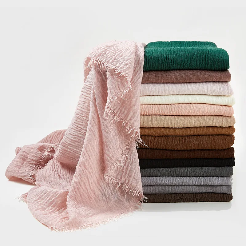 Women Classic Muslim Crinkle Hijab Scarf Soft Cotton Head Scarves Turban Shawls Wraps Islamic Headband Femme Musulman 180X95CM
Women Classic Muslim Crinkle Hijab Scarf Soft Cotton Head Scarves Turban Shawls Wraps Islamic Headband Femme Musulman 180X95CM