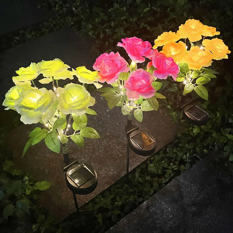 Solar powered 7-head rose bouquet LED wedding courtyard decoration Valentine's Day simulation flower decoration lights
Solar powered 7-head rose bouquet LED wedding courtyard decoration Valentine's Day simulation flower decoration lights