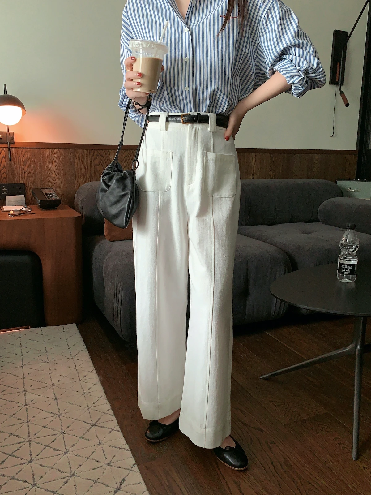 High Waist Wide Leg Pants Casual Cotton Linen Long Pants Women's White Straight Cut Autumn Commute Faion Korean Sle
High Waist Wide Leg Pants Casual Cotton Linen Long Pants Women's White Straight Cut Autumn Commute Faion Korean Sle