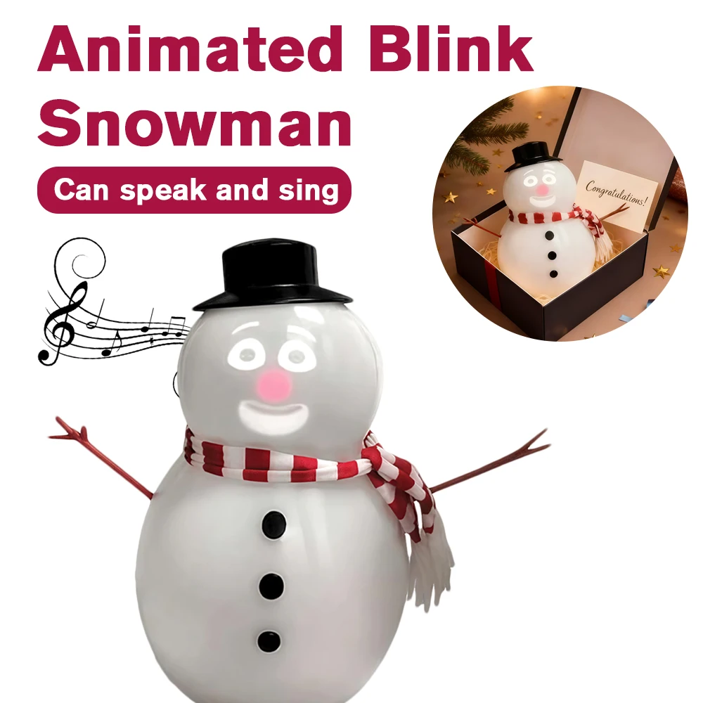 Talking Animated Snowman with Light-Up Eyes, Music and Voice Interactive Christmas Decor Projector Snowman Table Decoration Gift
Talking Animated Snowman with Light-Up Eyes, Music and Voice Interactive Christmas Decor Projector Snowman Table Decoration Gift