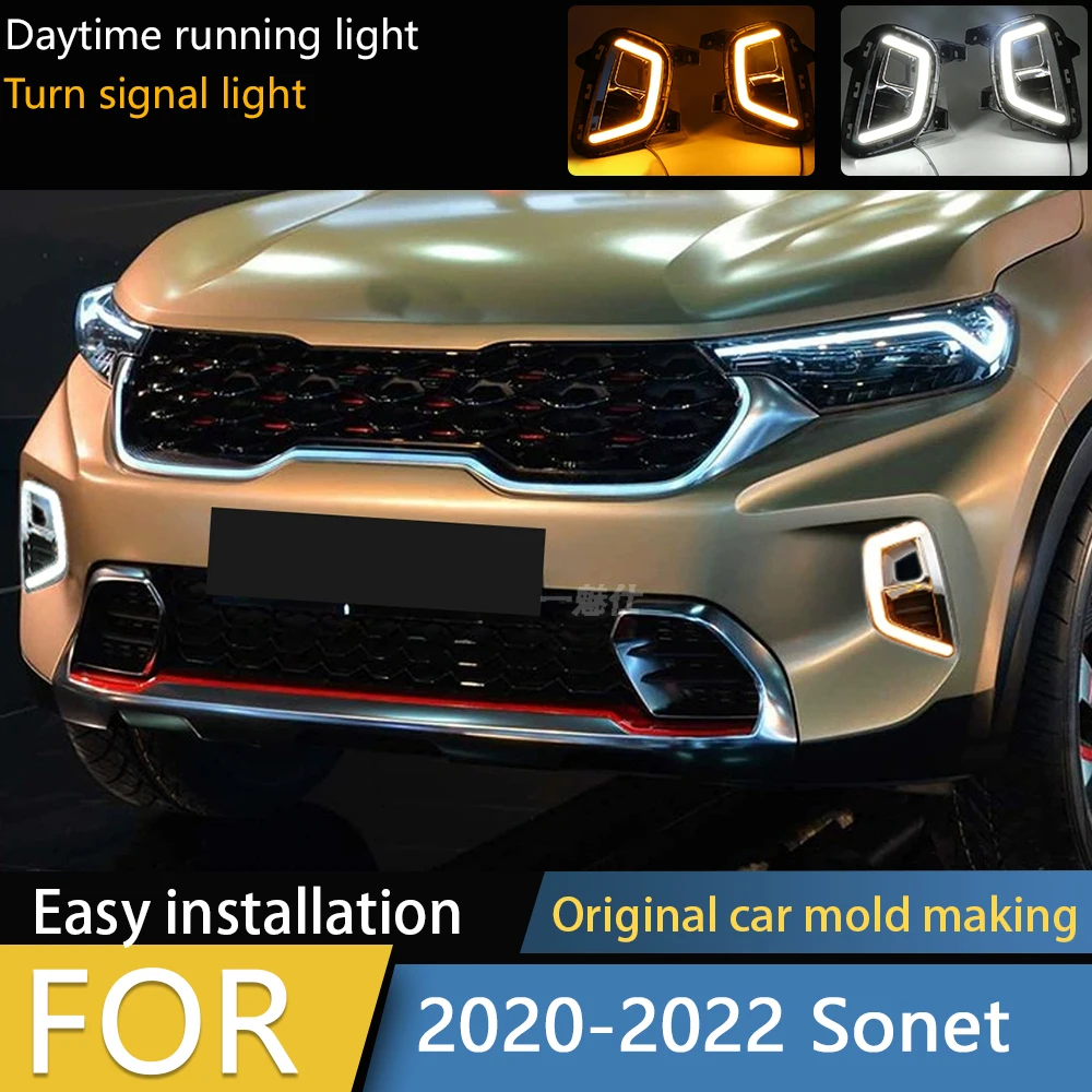 1 Pair Car Daytime Running Light Fog light Lamp LED DRL With Yellow Turn Signal Fit For Kia Sonet 2020 -2022
1 Pair Car Daytime Running Light Fog light Lamp LED DRL With Yellow Turn Signal Fit For Kia Sonet 2020 -2022