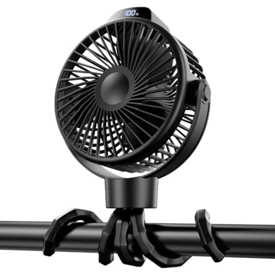 Portable Stroller Fan for Baby, Rechargeable Battery Operated, 3 Speeds, 360° Rotation, 25db Low Noise, Digital Display, Detach
Portable Stroller Fan for Baby, Rechargeable Battery Operated, 3 Speeds, 360° Rotation, 25db Low Noise, Digital Display, Detach