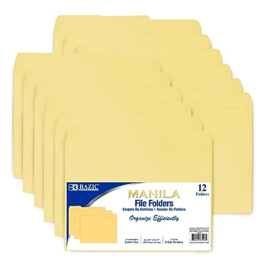 Manila File Folders, 1/3-Cut Letter Size with Left, Right, and Center Tab Positions, Ideal for Organizing and Filing Documents,
Manila File Folders, 1/3-Cut Letter Size with Left, Right, and Center Tab Positions, Ideal for Organizing and Filing Documents,