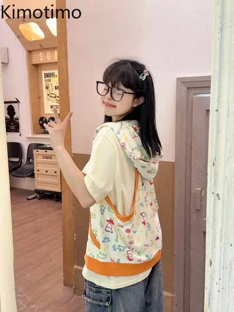 Kimotimo Cute Cartoon Graffiti Print Hooded Vest Women Autumn Y2k Aesthetic Sleeveless Jackets Fashion Versatile Waistcoat Tops 
Kimotimo Cute Cartoon Graffiti Print Hooded Vest Women Autumn Y2k Aesthetic Sleeveless Jackets Fashion Versatile Waistcoat Tops