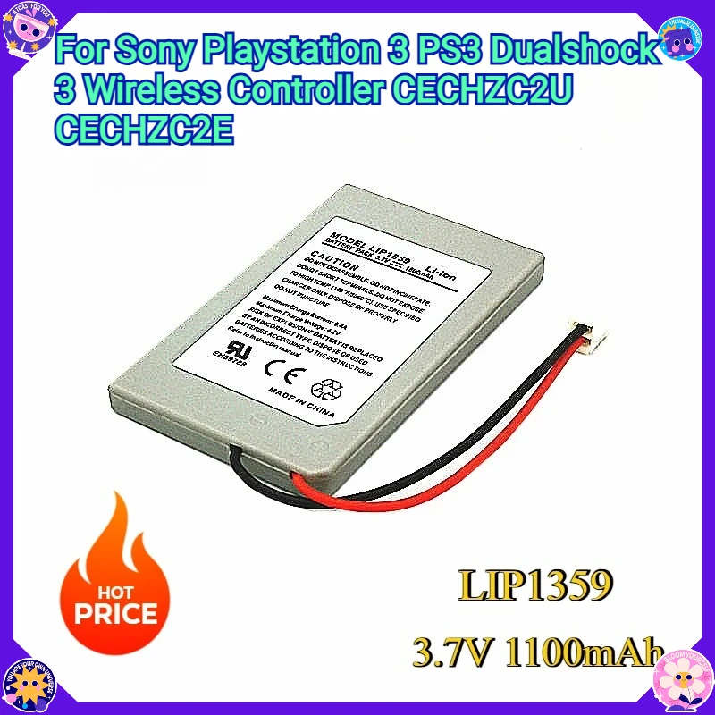 New LIP1359 3.7V 1100mAh Replacement Battery for Sony Playstation 3 PS3 Dualshock 3 Wireless Controller CECHZC2U CECHZC2E
New LIP1359 3.7V 1100mAh Replacement Battery for Sony Playstation 3 PS3 Dualshock 3 Wireless Controller CECHZC2U CECHZC2E