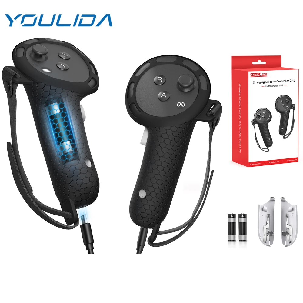 Для Meta Quest 3S силиконовый чехол для ручки контроллера с перезаряжаемой батареей, ремешок на руку, съемный нескользящий защитный рукав
Для Meta Quest 3S силиконовый чехол для ручки контроллера с перезаряжаемой батареей, ремешок на руку, съемный нескользящий защитный рукав