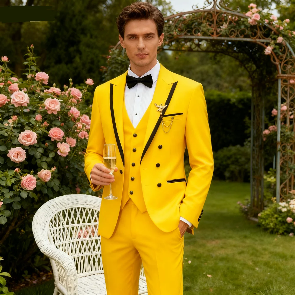 Men's Black 3-Piece Suit Slim Fit Elegant Formal Casual Ensemble Jacket Vest Pants Business Wedding Dance - Complete Outfit Set
Men's Black 3-Piece Suit Slim Fit Elegant Formal Casual Ensemble Jacket Vest Pants Business Wedding Dance - Complete Outfit Set