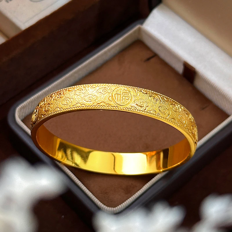 Luxury 100% Real 24K Gold New Ethnic Chinese Retro Bracelet, Auspicious Cloud & Fu Character Wide Face Design, Gift For Mom
Luxury 100% Real 24K Gold New Ethnic Chinese Retro Bracelet, Auspicious Cloud & Fu Character Wide Face Design, Gift For Mom