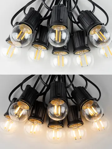 Vintage G40 Led String Light 1W E27 Street Garland 220V EU Connectable Dimmable Outdoor Waterproof Warm White Garden Decoration