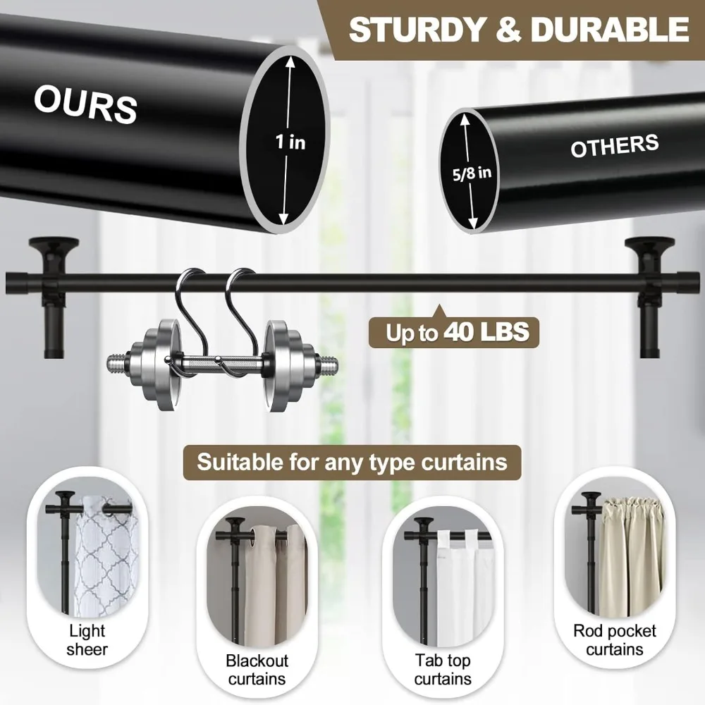 Room Divider, No Drilling Curtain Rod Wall Divider for Space Partition, Adjustable 4-10ft(H) 28-70inch(W) Heavy Duty Floor
Room Divider, No Drilling Curtain Rod Wall Divider for Space Partition, Adjustable 4-10ft(H) 28-70inch(W) Heavy Duty Floor