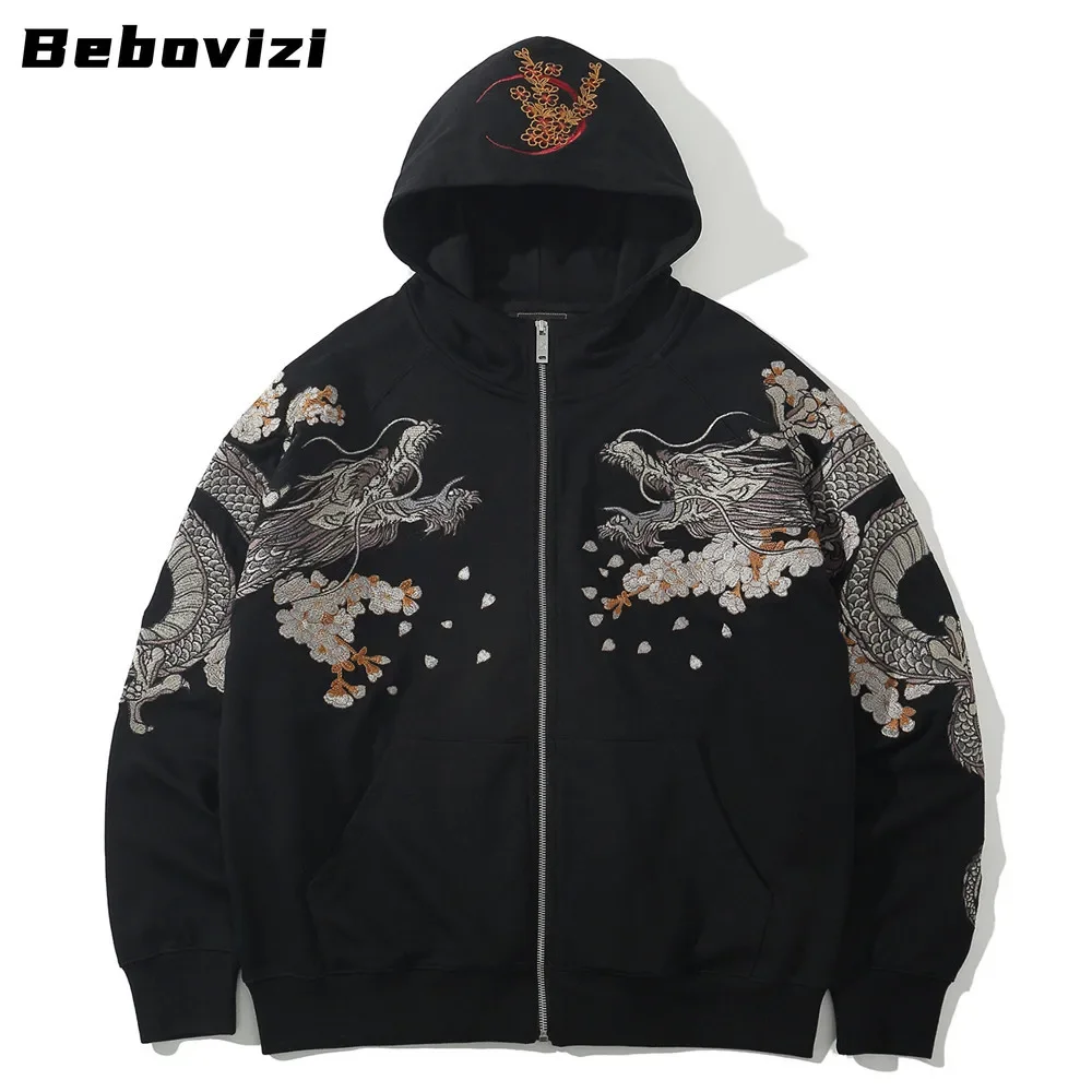 New Design Autumn Harajuku Chinese Dragon Sleeve Embroidery Hip Hop Black Hoodie Men Streetwear Zip Up Sweatshirt High Quality
New Design Autumn Harajuku Chinese Dragon Sleeve Embroidery Hip Hop Black Hoodie Men Streetwear Zip Up Sweatshirt High Quality
