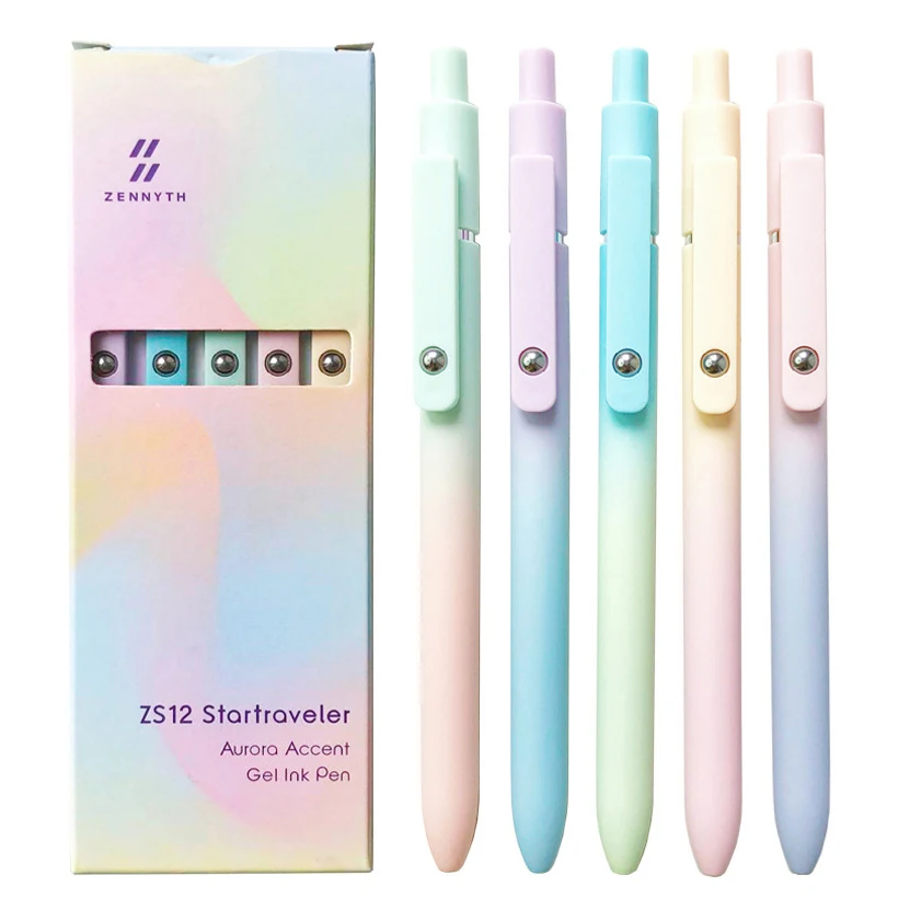 5 Pcs/Set Aurora Gradient Colour Gel Pens 0.5mm Black Quick Dry Smooth Gel Ink Pen For School Student Writing Stationery
5 Pcs/Set Aurora Gradient Colour Gel Pens 0.5mm Black Quick Dry Smooth Gel Ink Pen For School Student Writing Stationery