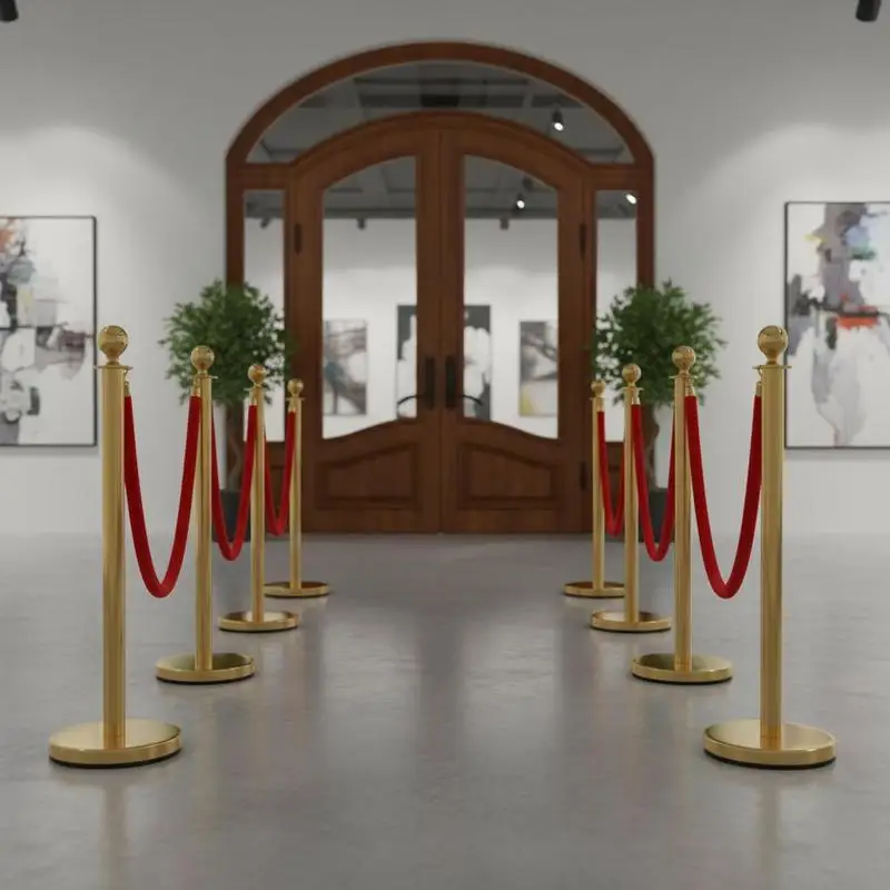 6 PCS Gold Barrier Posts 38In For Crowd Control Queue Management Red Carpet Event, Polished Finish Red Velvet Rope Retractable Heavy Duty Base
6 PCS Gold Barrier Posts 38In For Crowd Control Queue Management Red Carpet Event, Polished Finish Red Velvet Rope Retractable Heavy Duty Base