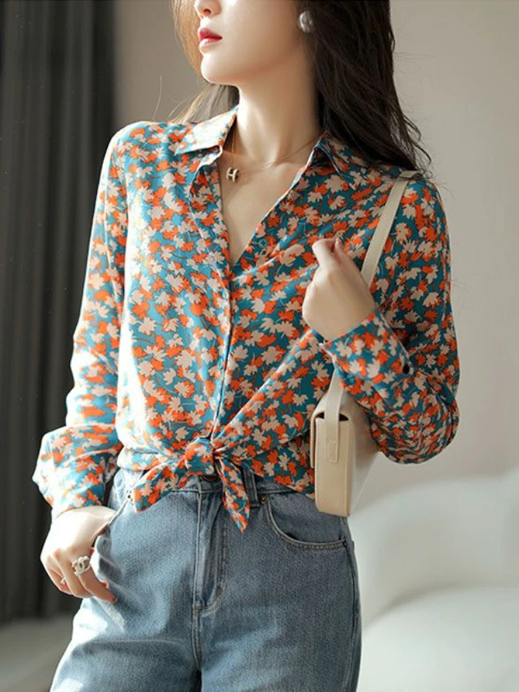 High Street Port Breeze Vintage Printing Chiffon Shirt New Long Sleeve Classic Polo Collar All-match Single-breasted Top N265
High Street Port Breeze Vintage Printing Chiffon Shirt New Long Sleeve Classic Polo Collar All-match Single-breasted Top N265