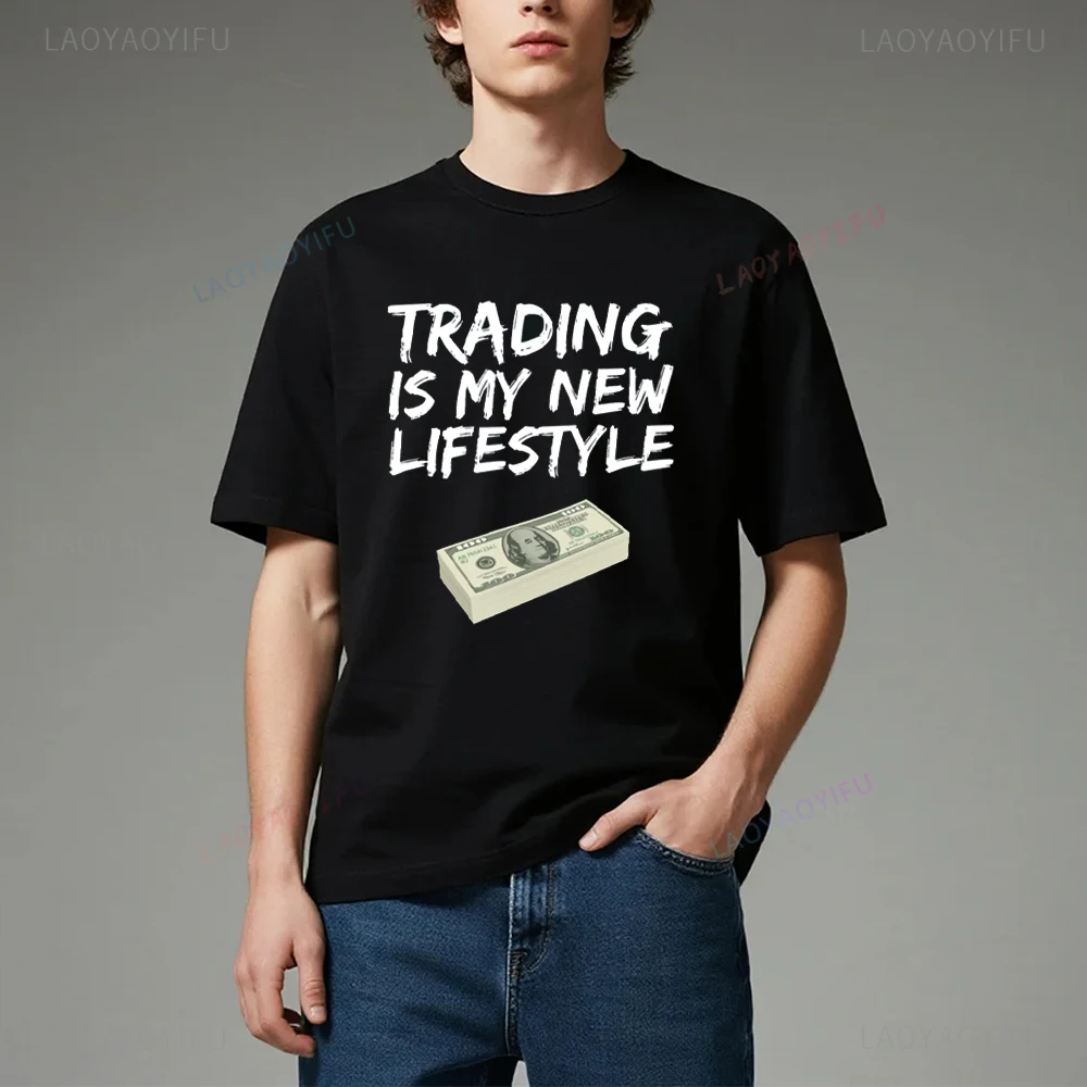 Футболки с принтом денег Trade Shares, мужские и женские футболки высокого качества из хлопка с юмором, уличная футболка с коротким рукавом, унисекс, свободная одежда
Футболки с принтом денег Trade Shares, мужские и женские футболки высокого качества из хлопка с юмором, уличная футболка с коротким рукавом, унисекс, свободная одежда