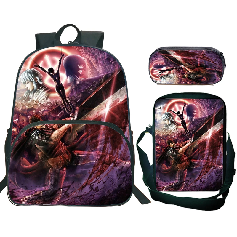 3pcs Set Anime Berserk Printed Backpack with Shoulder Bag Pencil Case Students Boys Girls School Bags Waterproof Child Backpacks
3pcs Set Anime Berserk Printed Backpack with Shoulder Bag Pencil Case Students Boys Girls School Bags Waterproof Child Backpacks