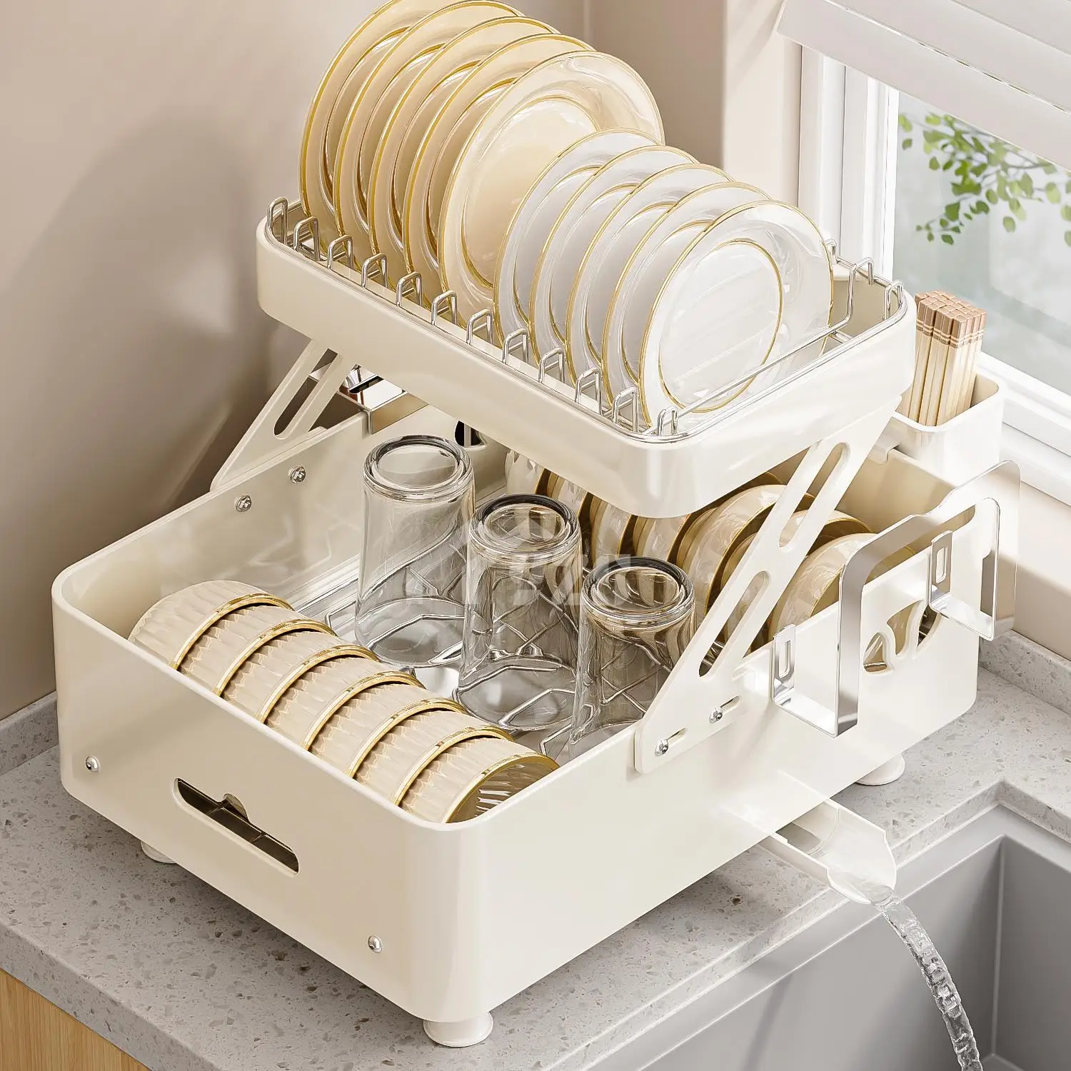 Kitchen Storage Rack 2026 New Style Dishware Organizer 2-Tier Bowl Plate Holder Nordic Style Clamp Installation
Kitchen Storage Rack 2026 New Style Dishware Organizer 2-Tier Bowl Plate Holder Nordic Style Clamp Installation