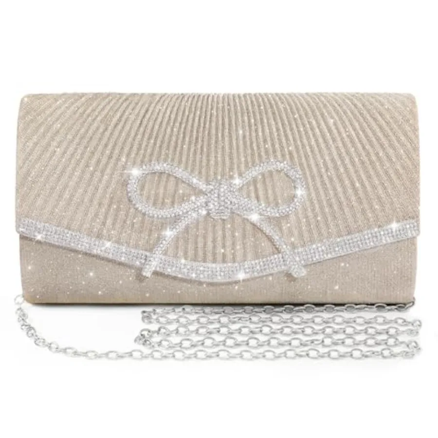 Evening Bag Clutch Purses for Women, Sparkly Bow Handbags Crossbody Bag Wedding Bag Glitter Rhinestone Party
Evening Bag Clutch Purses for Women, Sparkly Bow Handbags Crossbody Bag Wedding Bag Glitter Rhinestone Party