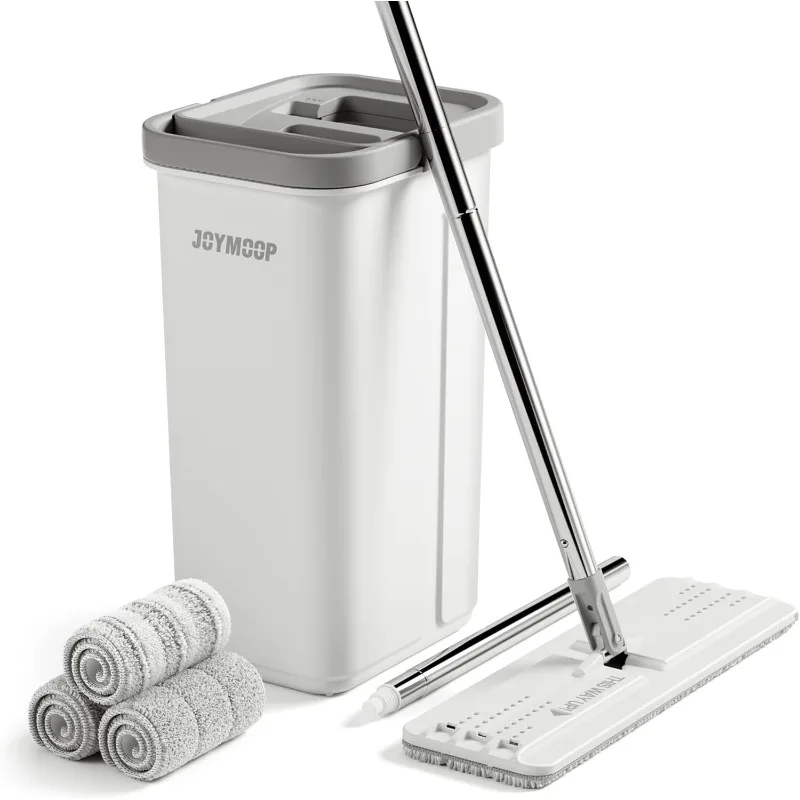 Hands Free Flat Floor Mop and Bucket, 60" Mop with 3 Reusable Microfiber Pads, Wet and
Hands Free Flat Floor Mop and Bucket, 60" Mop with 3 Reusable Microfiber Pads, Wet and