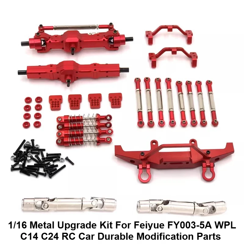 1/16 Metal Upgrade Kit for Feiyue FY003-5A WPL C14 C24 RC Car Durable Modification Parts Replacement Accessories for Hobbyists
1/16 Metal Upgrade Kit for Feiyue FY003-5A WPL C14 C24 RC Car Durable Modification Parts Replacement Accessories for Hobbyists