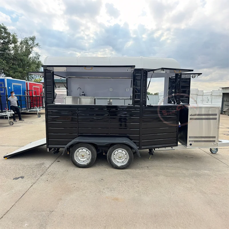 Food Cart Kitchen Trailer Outdoor Custom Fully Equipped Coffee Fast Food Trailer
Food Cart Kitchen Trailer Outdoor Custom Fully Equipped Coffee Fast Food Trailer