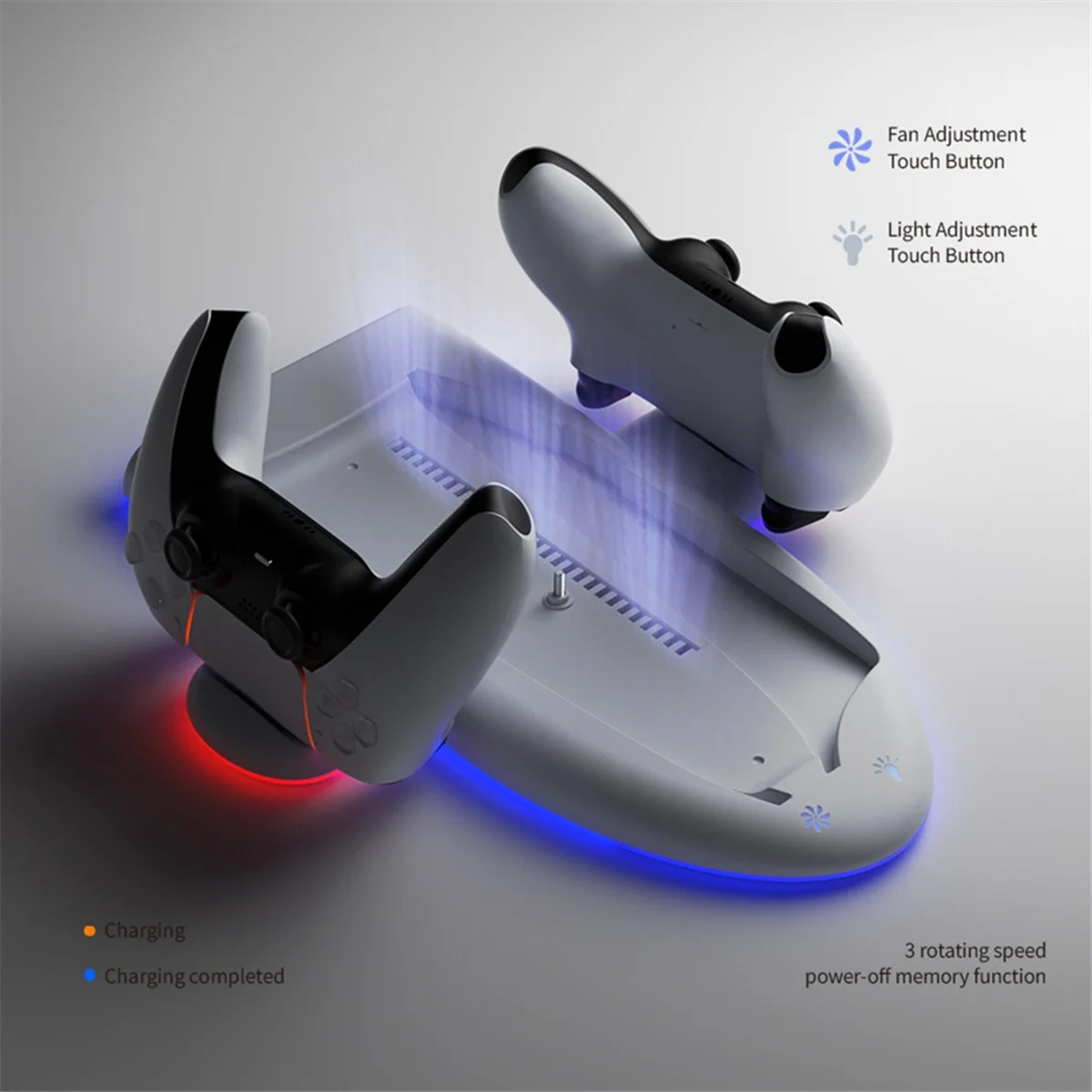 Charging Dock Station for PS5 Slim 2 Controller Charging Dock Vertical Cooling Stand Cooling Fan for Playstation Slim-ABRJ
Charging Dock Station for PS5 Slim 2 Controller Charging Dock Vertical Cooling Stand Cooling Fan for Playstation Slim-ABRJ