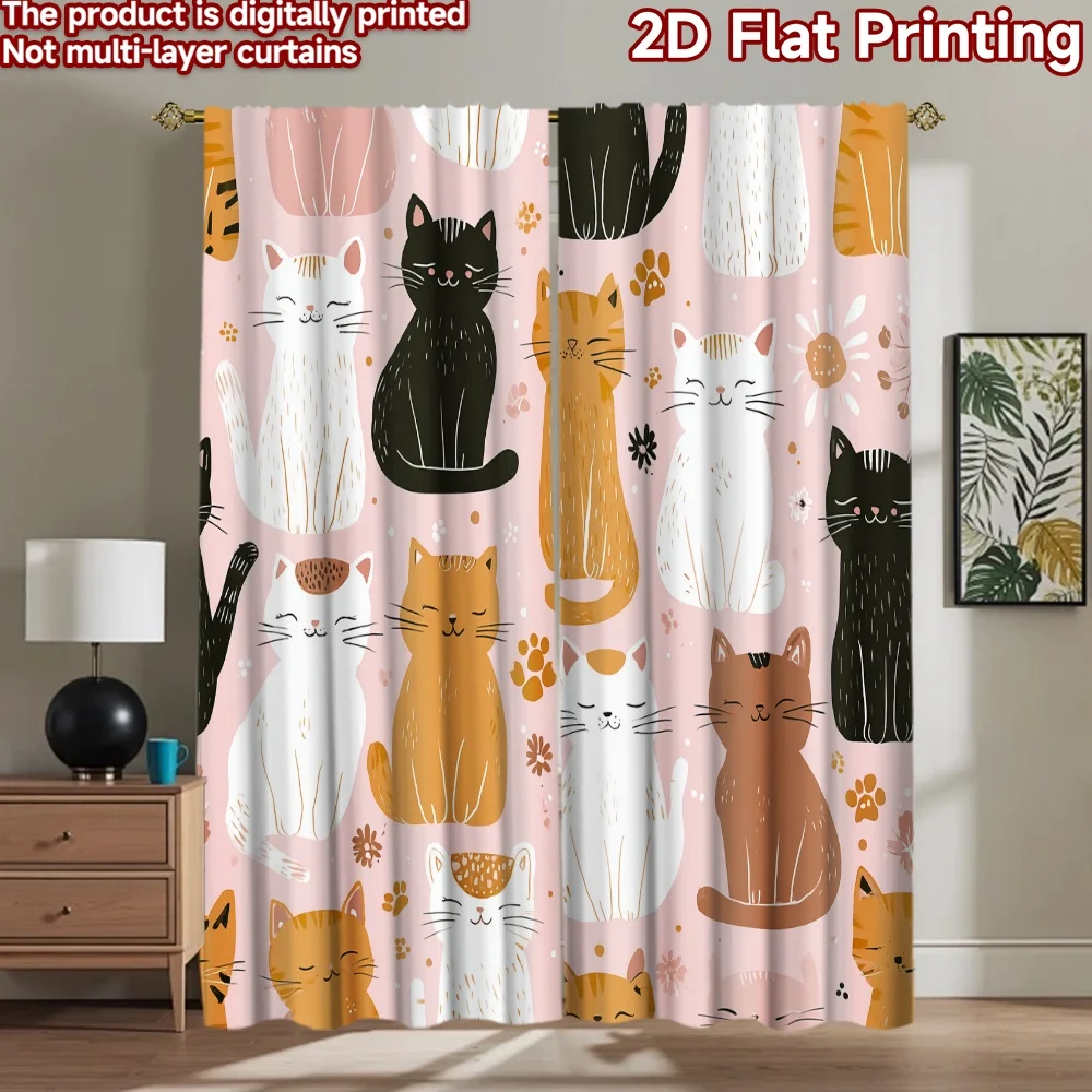 2D flat printing 2pcs Curtain Cute Cats Cute Cats Digital Printed Polyester Drapes Party Decorations Use for Indoor Celebrations
2D flat printing 2pcs Curtain Cute Cats Cute Cats Digital Printed Polyester Drapes Party Decorations Use for Indoor Celebrations