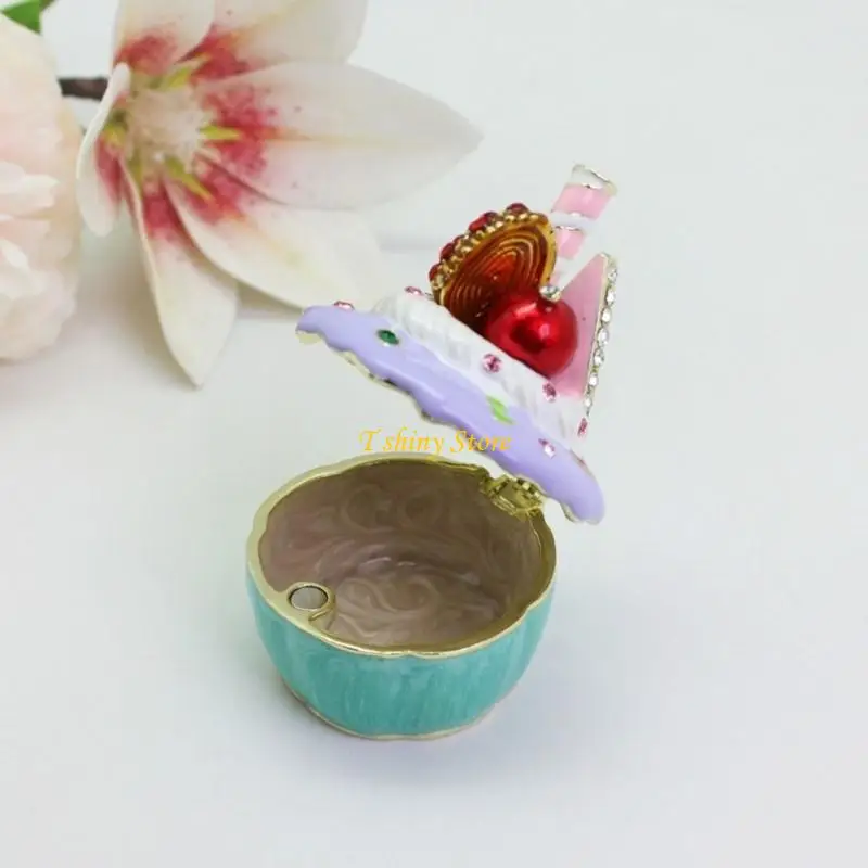 N58F Artistic Enamel Alloy Trinket Box Modern Home Decors Compact Jewelry Organizers Luxury Enamel Coated Ring Dish
N58F Artistic Enamel Alloy Trinket Box Modern Home Decors Compact Jewelry Organizers Luxury Enamel Coated Ring Dish
