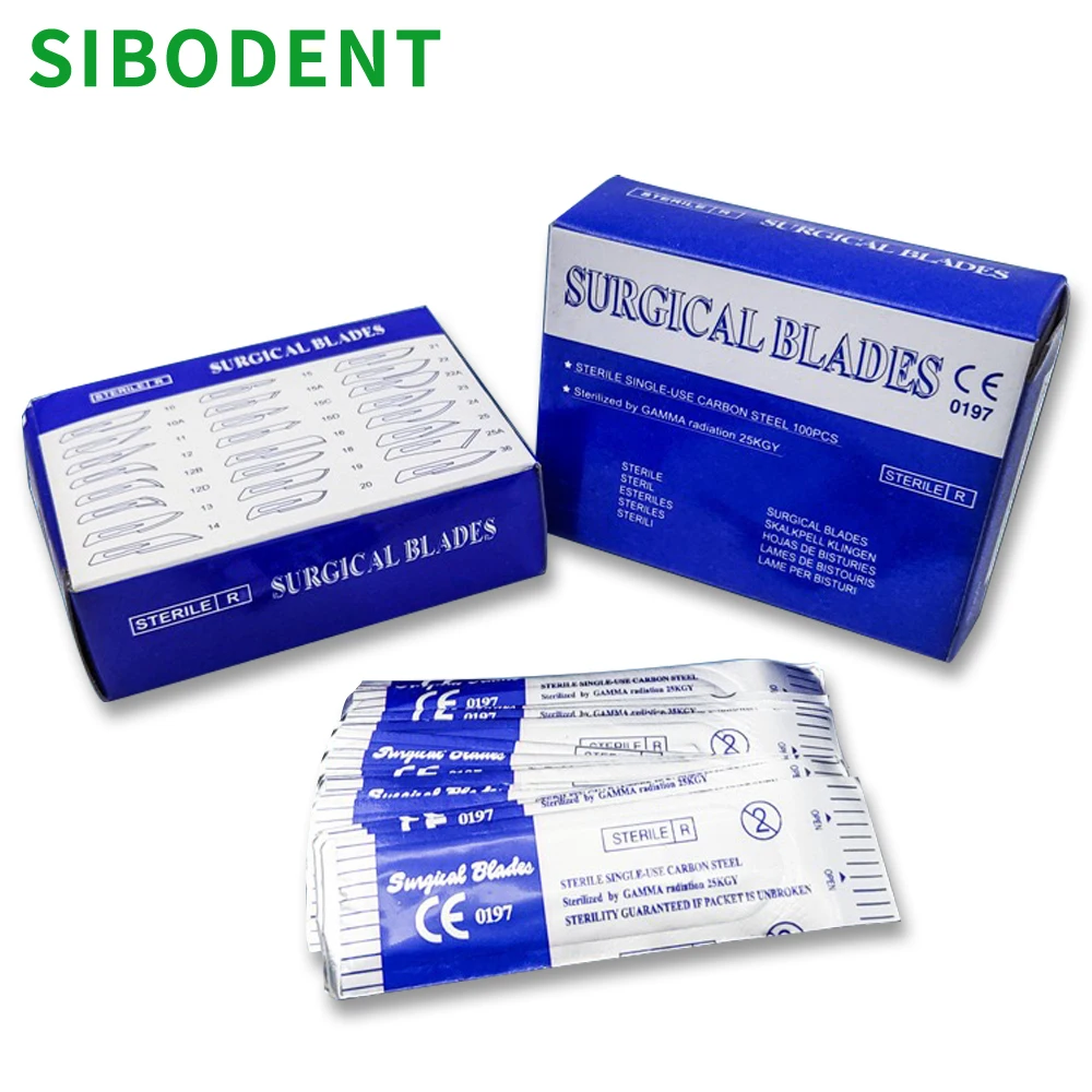 100 unids/caja bisturí quirúrgico cuchillas esterilizadas Material de acero al carbono tamaño 10 # /11 # /15 # Opcional
100 unids/caja bisturí quirúrgico cuchillas esterilizadas Material de acero al carbono tamaño 10 # /11 # /15 # Opcional