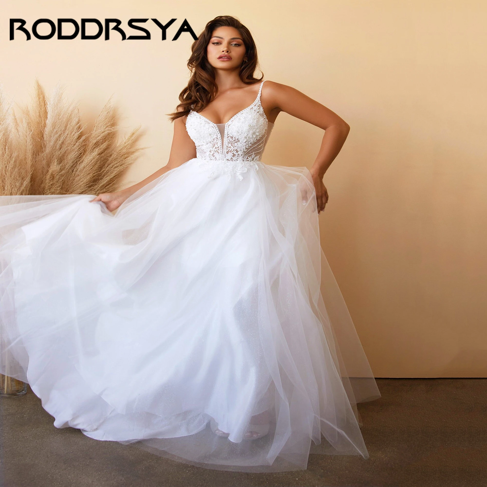 A-Line Wedding Dresses For Woman Deep V-Neck Sleeveless Lace Appliques Backless Bride Gowns Elegant Robe De Mariée Customized
A-Line Wedding Dresses For Woman Deep V-Neck Sleeveless Lace Appliques Backless Bride Gowns Elegant Robe De Mariée Customized