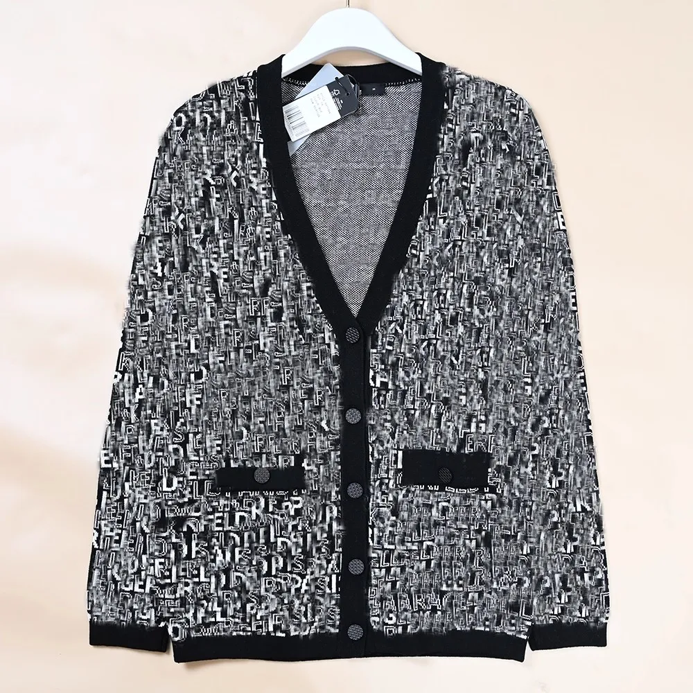 Women's Letter Embroidery Long Sleeve Knitted Open Cardigan Large V-Neck Button up Style Winter Fashion Ladies Sweater
Women's Letter Embroidery Long Sleeve Knitted Open Cardigan Large V-Neck Button up Style Winter Fashion Ladies Sweater