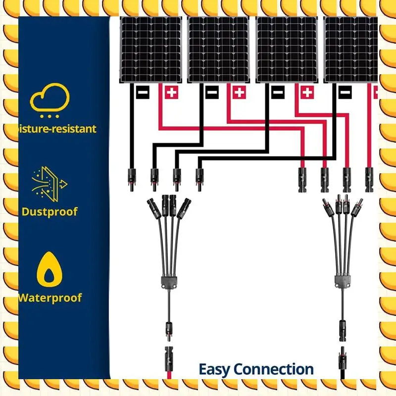 BAAU 2Pairs Y-Style Solar Connector DC 1000V For Parallel Connection Between Solar Panels Solar Cable Junction
BAAU 2Pairs Y-Style Solar Connector DC 1000V For Parallel Connection Between Solar Panels Solar Cable Junction