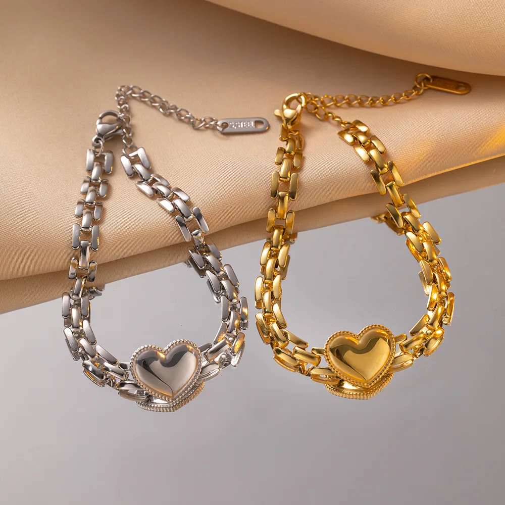 2025 Fashion Stainless Steel 18K Gold Plated Watch Band Bracelet Heart Shape Bracelet for Women Girls
2025 Fashion Stainless Steel 18K Gold Plated Watch Band Bracelet Heart Shape Bracelet for Women Girls