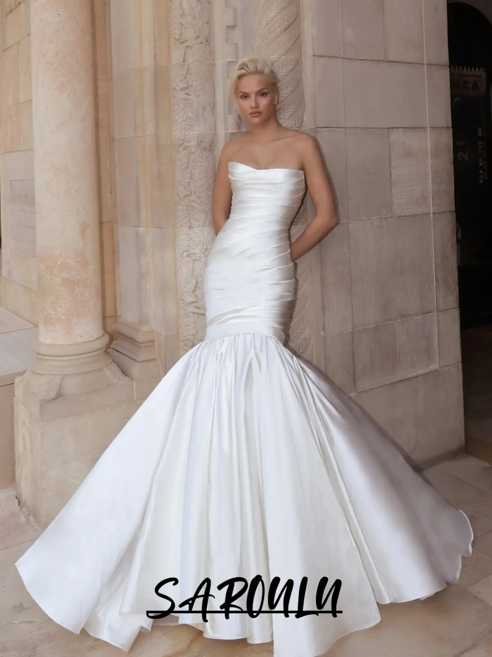 Elegant Strapless Mermaid Wedding Dresses 2026 Satin Lace Up Back Simple Bridal Gowns With Sweep Train For Bride Customized
Elegant Strapless Mermaid Wedding Dresses 2026 Satin Lace Up Back Simple Bridal Gowns With Sweep Train For Bride Customized