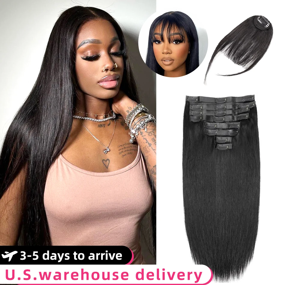 24inch Clip in Hair Extensions Real Human Hair 140g Straight 100% Brazilian Remy Human Hair Clip in Hair Extensions for Women
24inch Clip in Hair Extensions Real Human Hair 140g Straight 100% Brazilian Remy Human Hair Clip in Hair Extensions for Women
