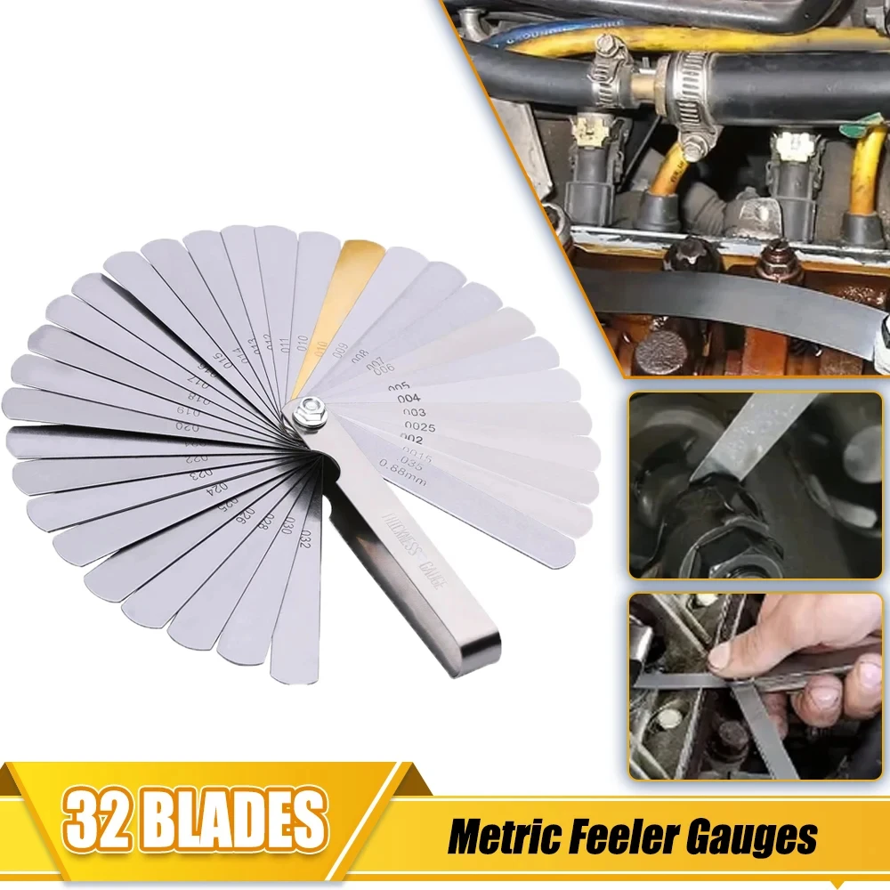 32 Blades Set Motorcycle Engine Valve clearance Tappet With Brass Gap Measure adjustment tools Feeler gauge 0.04mm 0.88mm
32 Blades Set Motorcycle Engine Valve clearance Tappet With Brass Gap Measure adjustment tools Feeler gauge 0.04mm 0.88mm