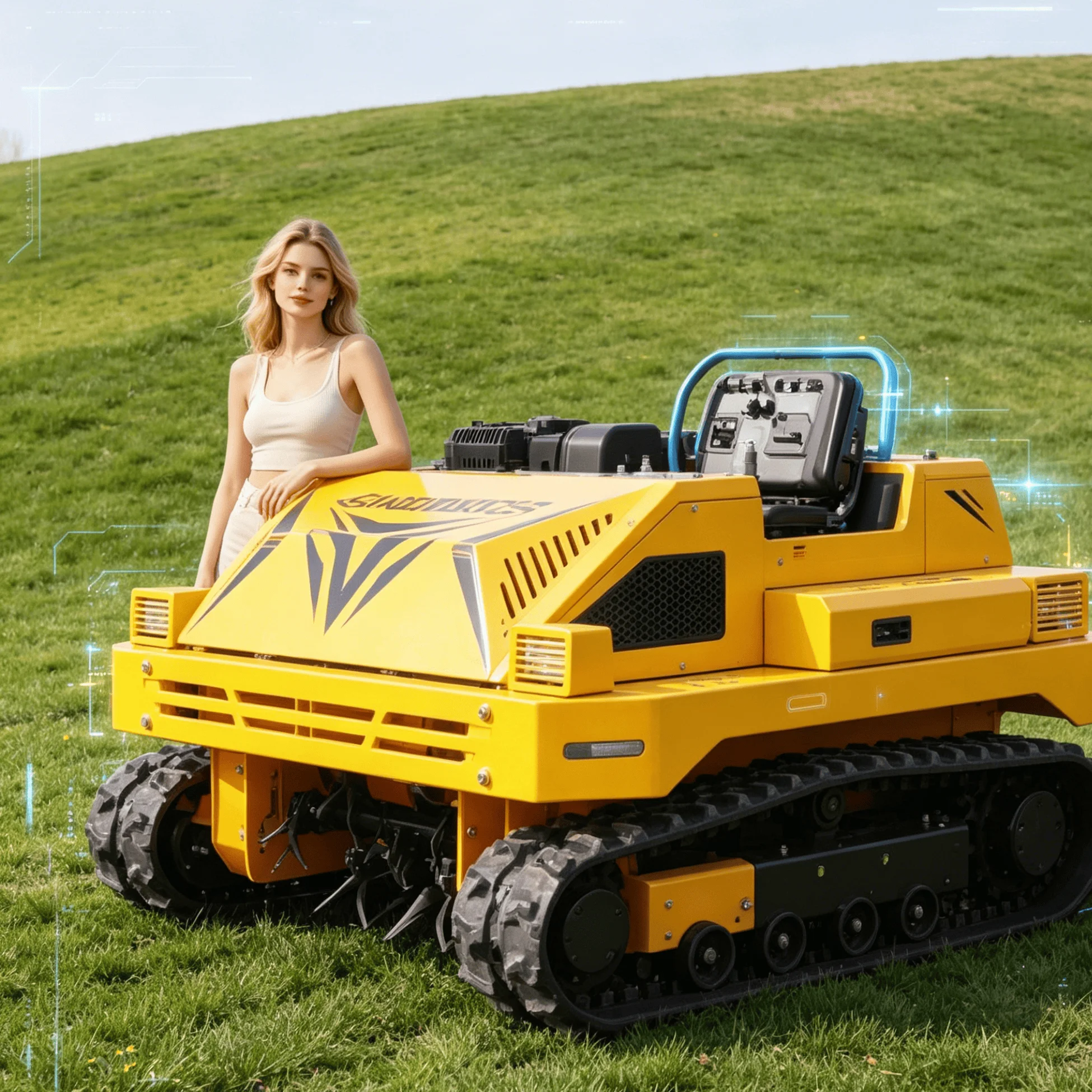 Customized lawn mower with remote control portable garden device practical tool for family lawn trimming outdoor landscape manag
Customized lawn mower with remote control portable garden device practical tool for family lawn trimming outdoor landscape manag