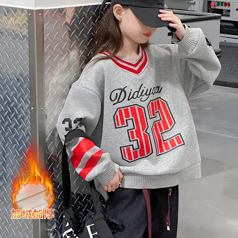 autumn winter gray teen girls thick plush V-neck sweatshirt 4-14 junior kids warm hoodie children tops clothes
autumn winter gray teen girls thick plush V-neck sweatshirt 4-14 junior kids warm hoodie children tops clothes