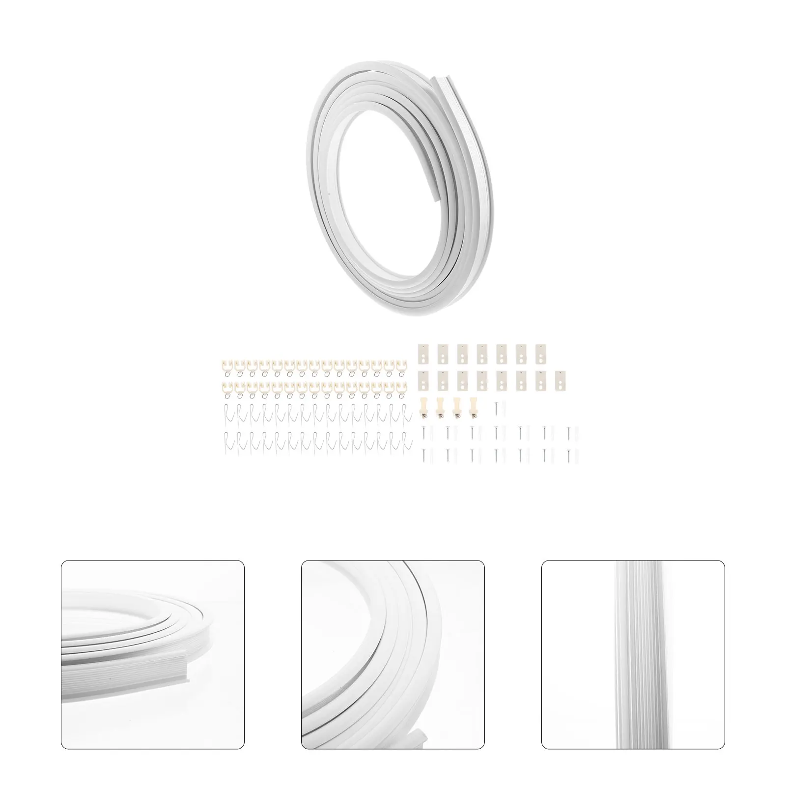 1 set Flexible PVC Curtain Track Steel Silent Operation Bay Window Ceiling Divider Home Lightweight Portable
1 set Flexible PVC Curtain Track Steel Silent Operation Bay Window Ceiling Divider Home Lightweight Portable