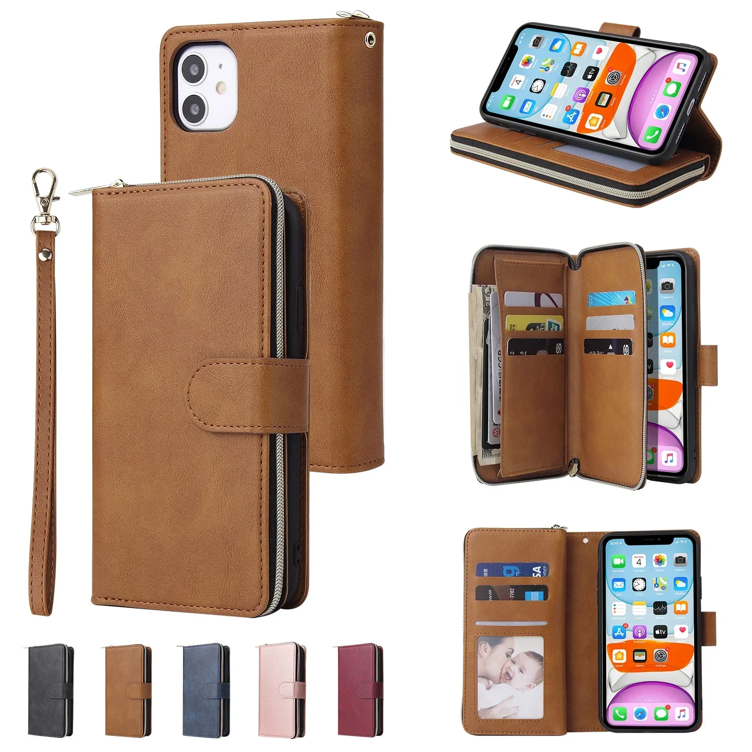 2X*Thin Carat Zipper Leather Case Wallet Flip Phone Case For iPhone6/6S/7/8/SE2020/SE3/11/12/13/14/15/16Pro Plus ProMax MINI
2X*Thin Carat Zipper Leather Case Wallet Flip Phone Case For iPhone6/6S/7/8/SE2020/SE3/11/12/13/14/15/16Pro Plus ProMax MINI